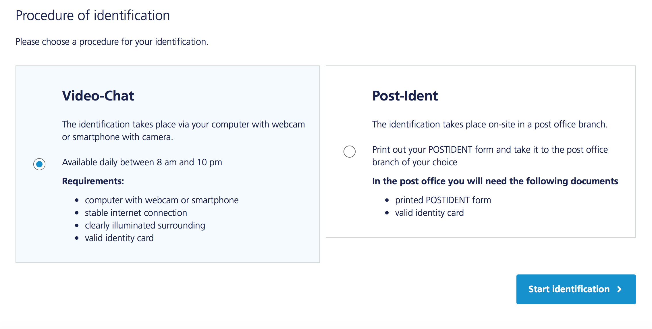 WebID or Post-Ident