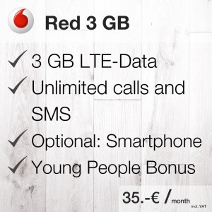 Vodafone Red 3GB Plan for Germany