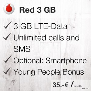 Vodafone Red 3GB Plan for Germany